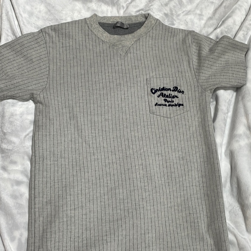 DIOR LIGHT GREY ATELIER BASEBALL T-SHIRT